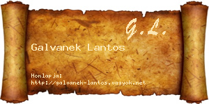 Galvanek Lantos névjegykártya
